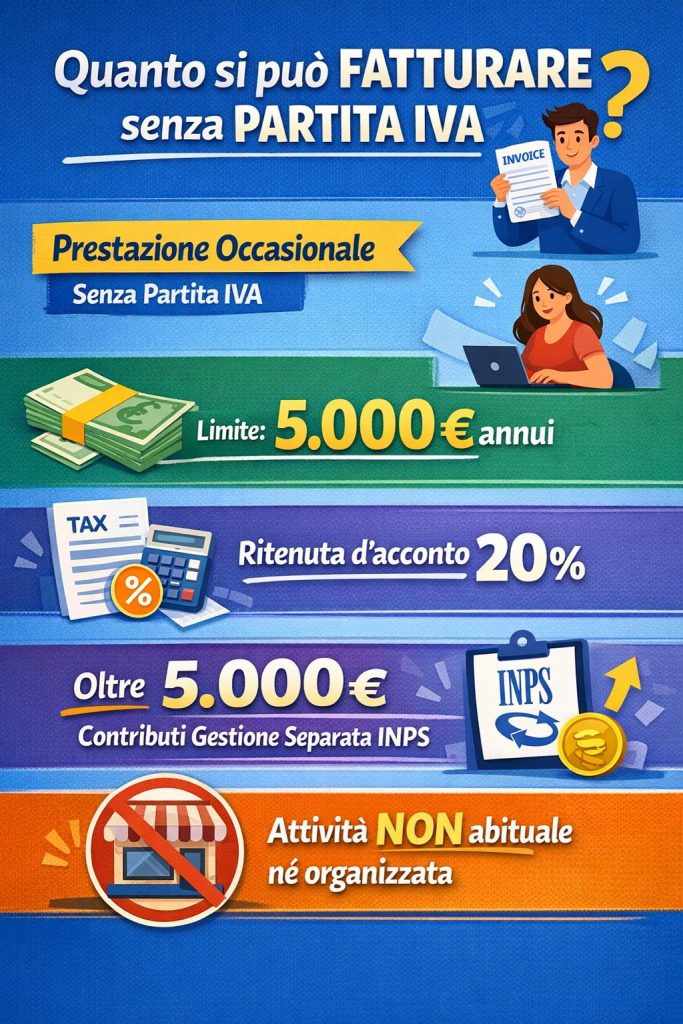 Quanto si può fatturare senza Partita IVA - infografica