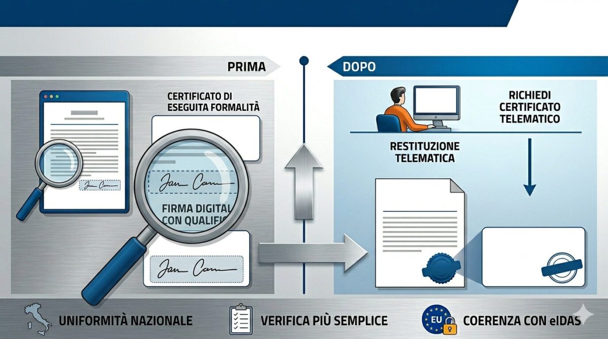 Certificato di eseguita formalità