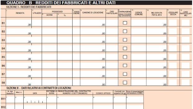 Come compilare il quadro B del Modello 730/2026?