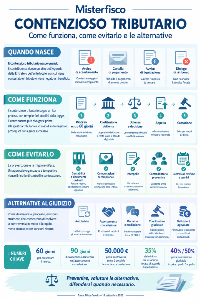 Contenzioso tributario: come funziona, come evitarlo e le alternative