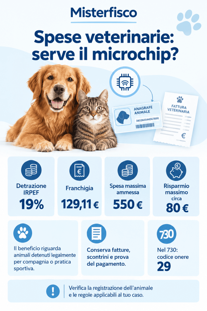 Detrazione spese veterinarie quando occorre il microchip?