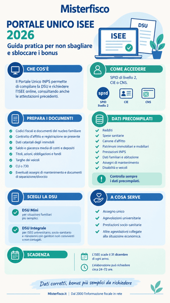 Portale Unico ISEE Guida Completa 2026 - infografica